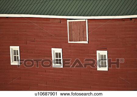 Stock Image - canada, red, saskatchewan, scenic, barn, bright. Fotosearch