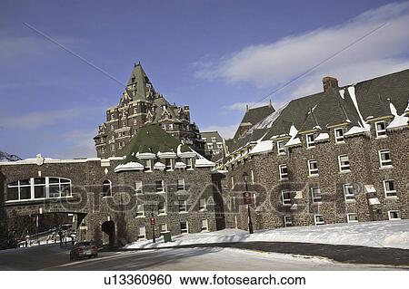 canada, springs, alberta, winter, hotel, banff View Large Photo Image Stock Image - canada, springs, alberta, winter, hotel, banff. Fotosearch