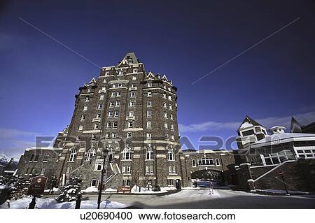 canada, springs, alberta, winter, hotel, banff View Large Photo Image Stock Image - canada, springs, alberta, winter, hotel, banff. Fotosearch