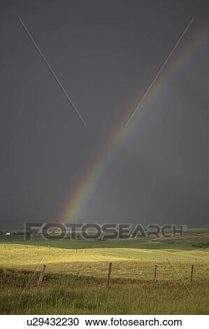 Stock Image - canada, touching, saskatchewan, scenic, down, rainbow. Fotosearch