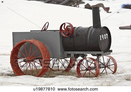Stock Image - canada, tractor, saskatchewan, scenic, replica, small. Fotosearch