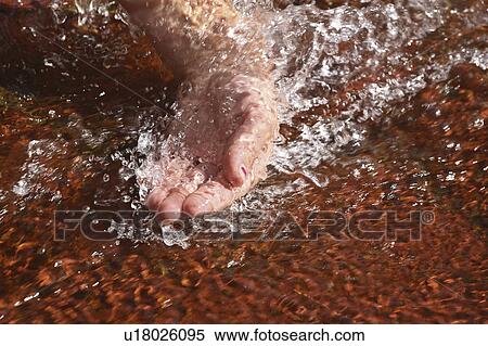 Stock Photography - canyon, cold, rock, red, water, hand. Fotosearch