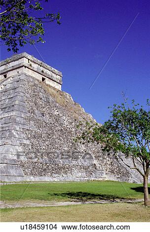 Picture - castillo, itza, chichen, restored. Fotosearch