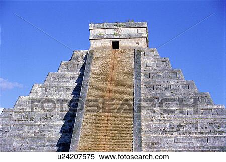 castillo, mexico, itza, chichen, top View Large Photo Image Stock Photography - castillo, mexico, itza, chichen, top. Fotosearch