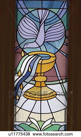 Stock Photo - chalice, window, glass, stained, downward. Fotosearch
