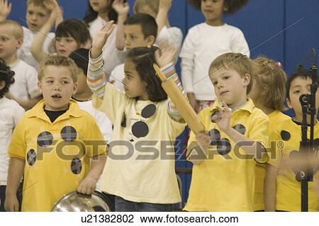 Stock Image - children, performing, age, kids, multiethnic. Fotosearch