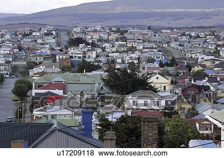chile, town, arenas, punta, hill, view View Large Photo Image Stock Photo - chile, town, arenas, punta, hill, view. Fotosearch