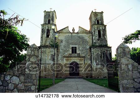 Stock Photo - church, mexico, yucatan, village, small. Fotosearch