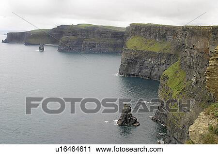 Stock Image - clare, moher, cliffs, ireland, liscannor. Fotosearch