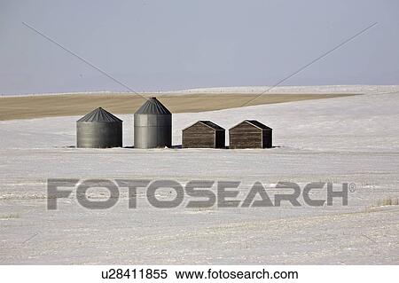 covered, new, snow, bins, grain, old View Large Photo Image Stock Photography - covered, new, snow, bins, grain, old. Fotosearch