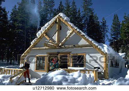 Stock Image - covered, river, colorado, chalet, ranch, piney. Fotosearch