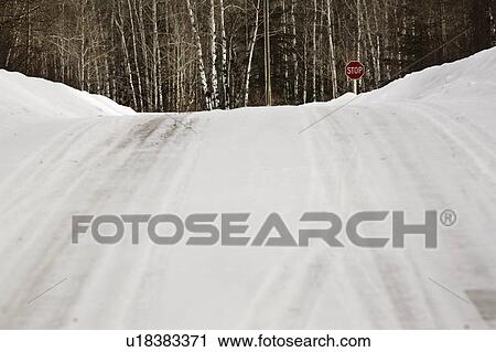 covered, winter, road, snow View Large Photo Image Stock Image - covered, winter, road, snow. Fotosearch