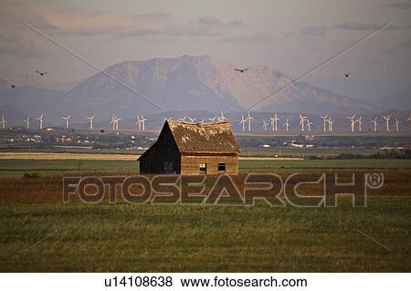 Stock Photo - creek, generators, pincher, nw, sunrise, windmills. Fotosearch
