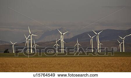 Stock Photo - creek, generators, pincher, nw, sunrise, windmills. Fotosearch