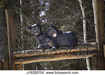 Picture - decorative, lake, townsend, bears, three. Fotosearch