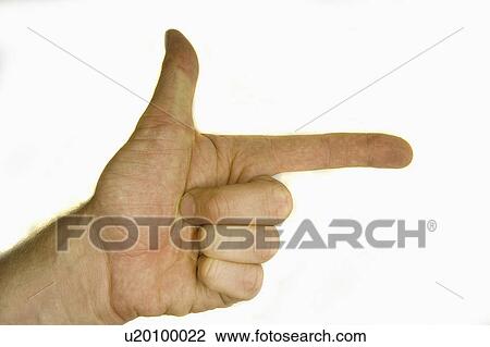 Stock Image - deep, hand, object, bea, pointing, mans. Fotosearch
