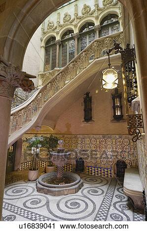 Stock Image - designed, baro, building, modernist, quadras, palau. Fotosearch