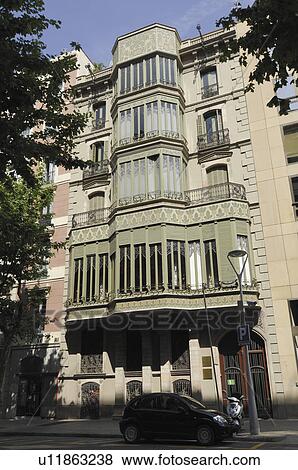 Stock Photo - designed, baro, building, modernist, quadras, palau. Fotosearch