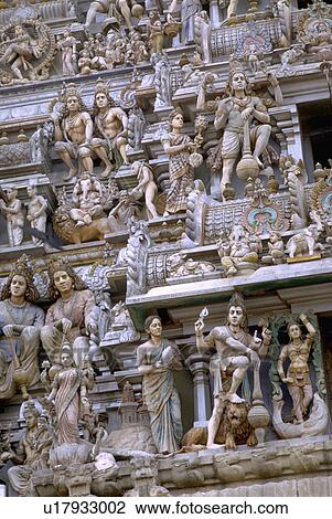 Stock Image - detail, temple, india, madras, religion, hindu. Fotosearch