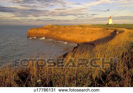 Stock Image - egmont, straight, canadian, lighthouse, island, cliff. Fotosearch