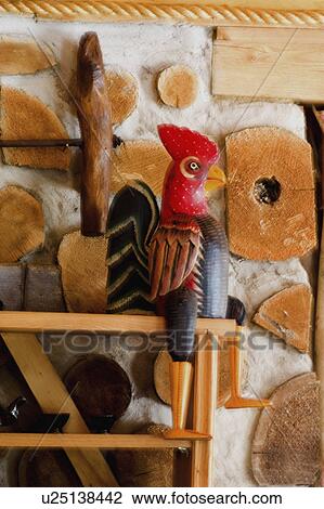 end, jointed, sitting, rooster, wooden, carved View Large Photo Image Stock Image - end, jointed, sitting, rooster, wooden, carved. Fotosearch