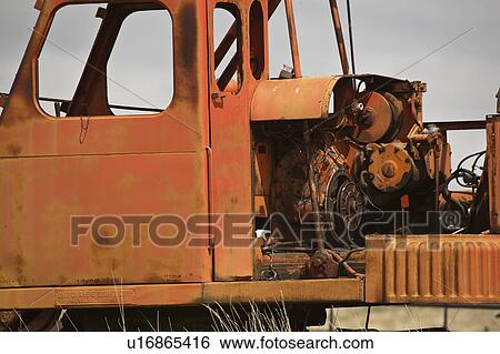 Stock Photograph - engine, saskatchewan, crane, retired, cab. Fotosearch
