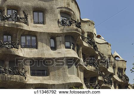 Stock Image - fantastic, pedrera, expressionistic, cornet, antoni, casa. Fotosearch