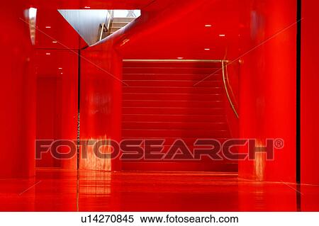 Stock Photography - floor, red, meeting, archtiecture, interior, bright. Fotosearch