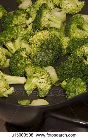 Stock Photo - fry, broccoli, food, cook, cabbage, agricultural. Fotosearch