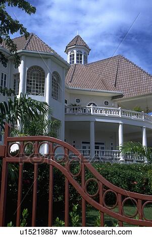 gate, villa, summer, endless, view View Large Photo Image Stock Photo - gate, villa, summer, endless, view. Fotosearch