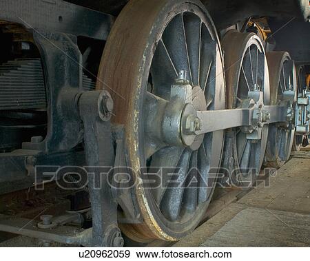 Stock Photo - gear, wheels, drive, wheel, steam, locomotive. Fotosearch