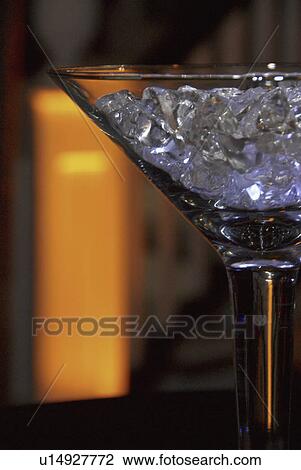 Stock Image - glass, ice, glasses, martini, rock. Fotosearch