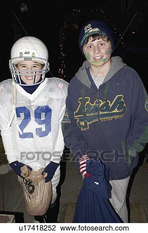 Stock Image - halloween, treaters, costumed, 12, age, trick. Fotosearch
