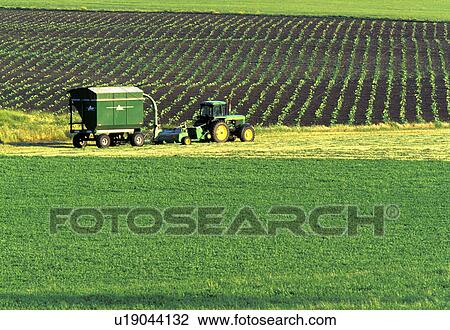 Stock Image - historic, prairie, national, landing, ebeys, tractor. Fotosearch