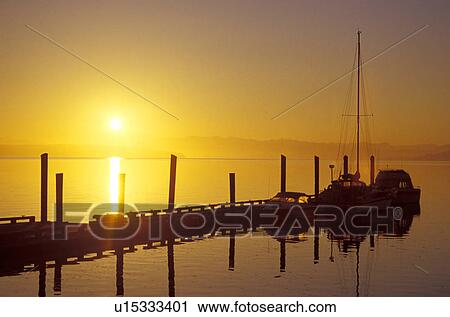 Stock Image - historic, whidbey, orange, wharf, travel, coastline. Fotosearch