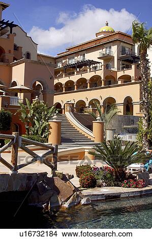 Picture - hotel, baja, cabos, pools, colonial. Fotosearch