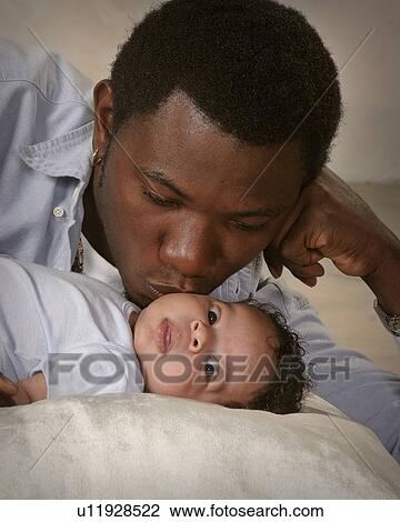 Stock Image - jaw, poses, moose, kid, child, father. Fotosearch