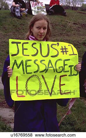 jesus, female, saying, sign, holding, woman View Large Photo Image Stock Photo - jesus, female, saying, sign, holding, woman. Fotosearch