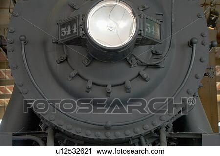 Stock Image - locomotive, train, smoke, headlight, steam. Fotosearch