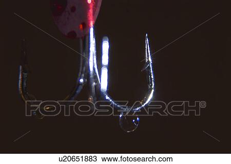 Stock Image - macro, hook, drop, water, treble, wet. Fotosearch