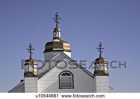 Stock Image - manitoba, orthodox, river, drifting, church, ukranian. Fotosearch