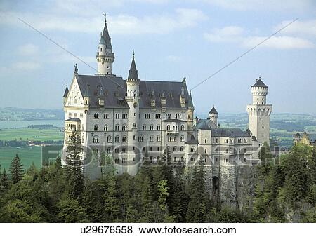 Stock Photo - marienbrucke, neuschwanstein, bridge, marys, castle, schloss. Fotosearch