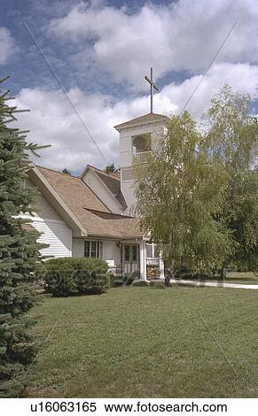 Stock Photography - michigan, town, cedarville, church, christian, small. Fotosearch