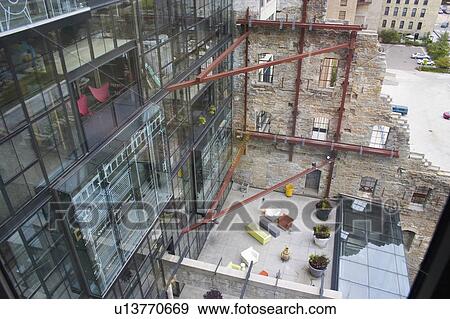 Stock Photo - minnesota, mill, minneapolis, museum, city, courtyard. Fotosearch