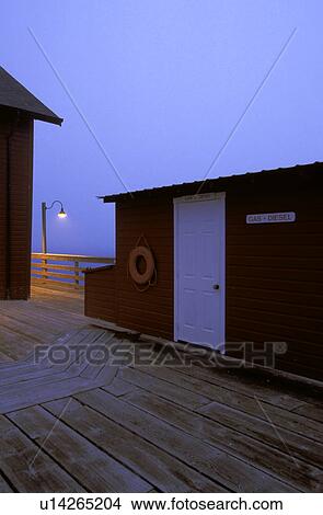 Picture - morning, island, ebeys, buildings, build, dawn. Fotosearch