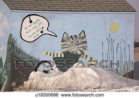 Stock Photograph - mural, wall, building, farm, cartoon. Fotosearch