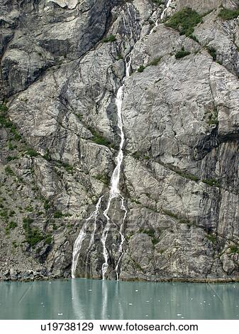 Stock Photo - national, bay, blue, bw, waterfall, glacier. Fotosearch