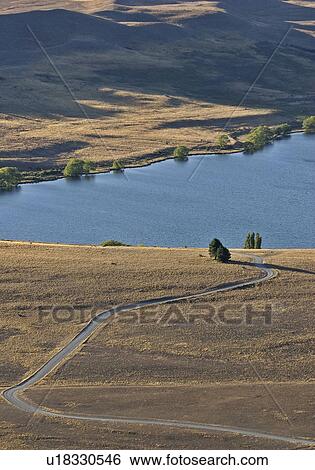 Stock Photograph - new, tekapo, scenic, island, south, lake. Fotosearch