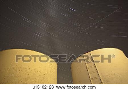 night, circular, starlit, bins, grain, two View Large Photo Image Stock Image - night, circular, starlit, bins, grain, two. Fotosearch