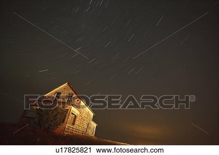 Stock Image - night, house, starlit, marquise, north, deserted. Fotosearch